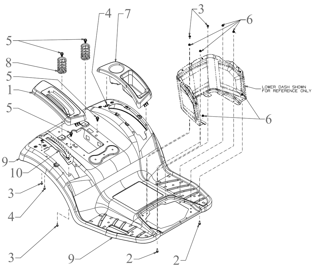 Fender Diagram and Parts List for XT1-LT46KH (13APA9TTA10)(2023) Cub Cadet Lawn Tractor